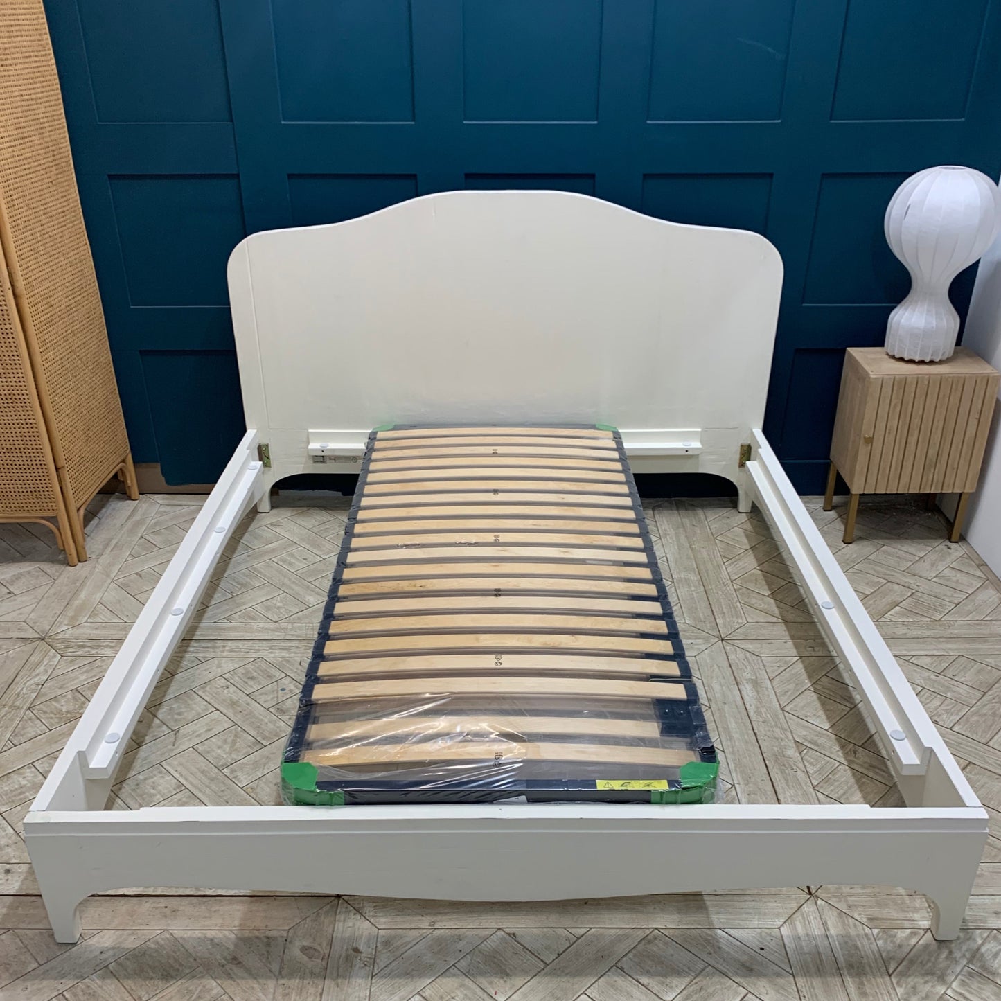 Loaf Superking High Headboard Bed In Off White /cream