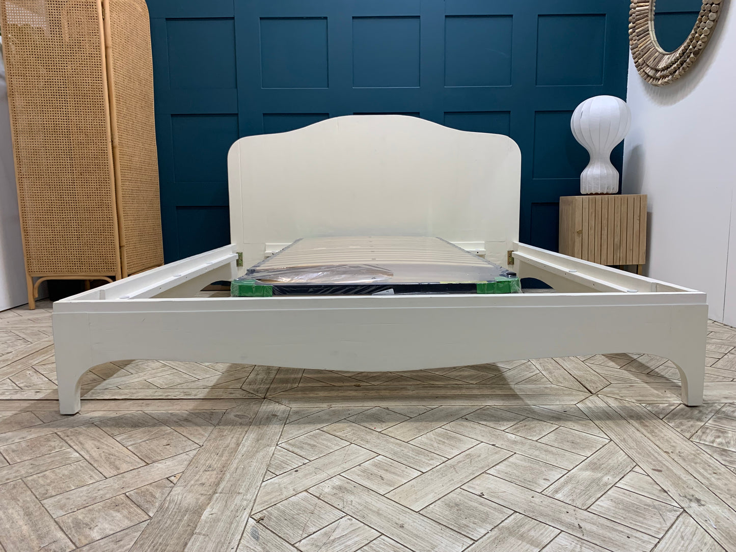 Loaf Superking High Headboard Bed In Off White /cream