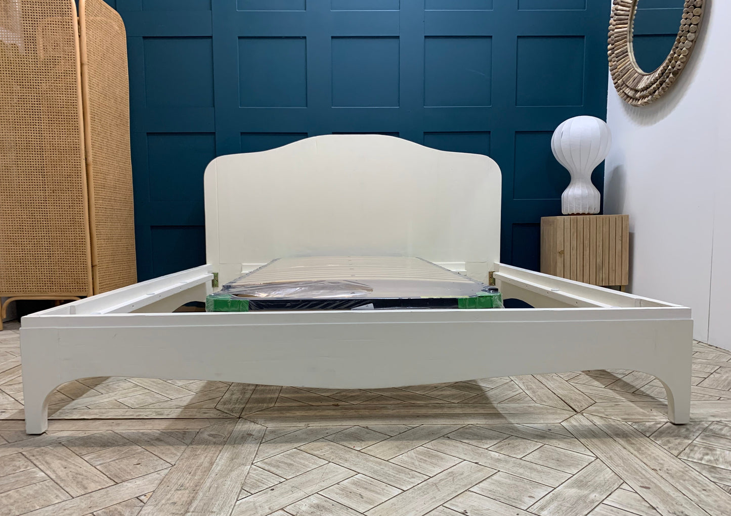 Loaf Superking High Headboard Bed In Off White /cream