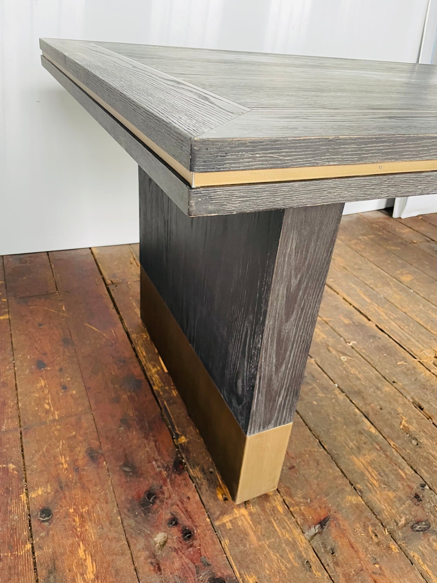 Hunter Black Oak and Gold Dining Table R49