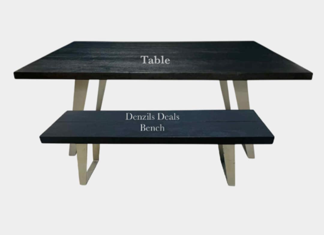 Newington Black Dining Table (180cm) & Bench, Small By Gallary Direct