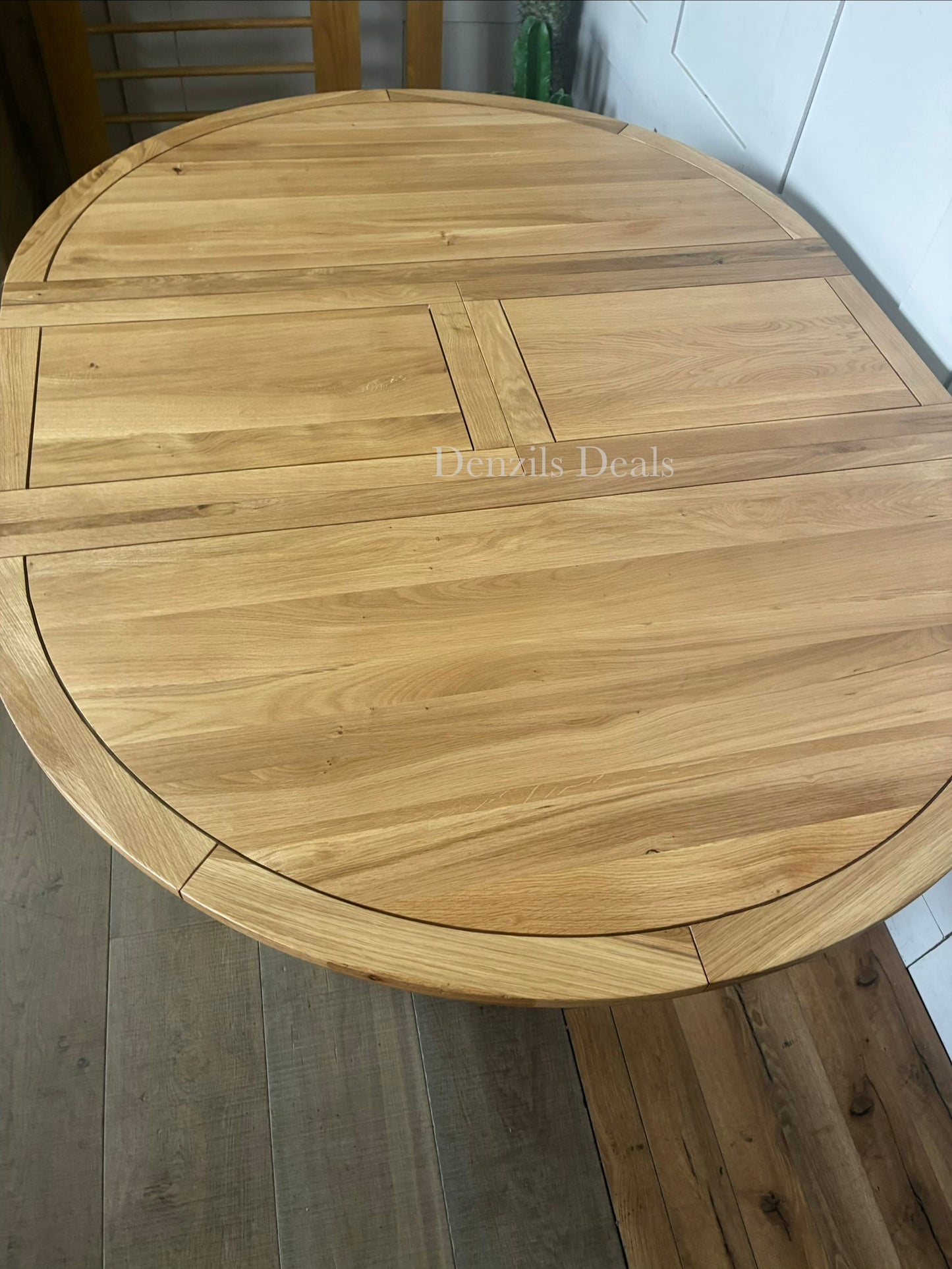 Knightsbridge 6 Seater Round Extendable Dining Table, Natural Solid Oak by oak furnitureland