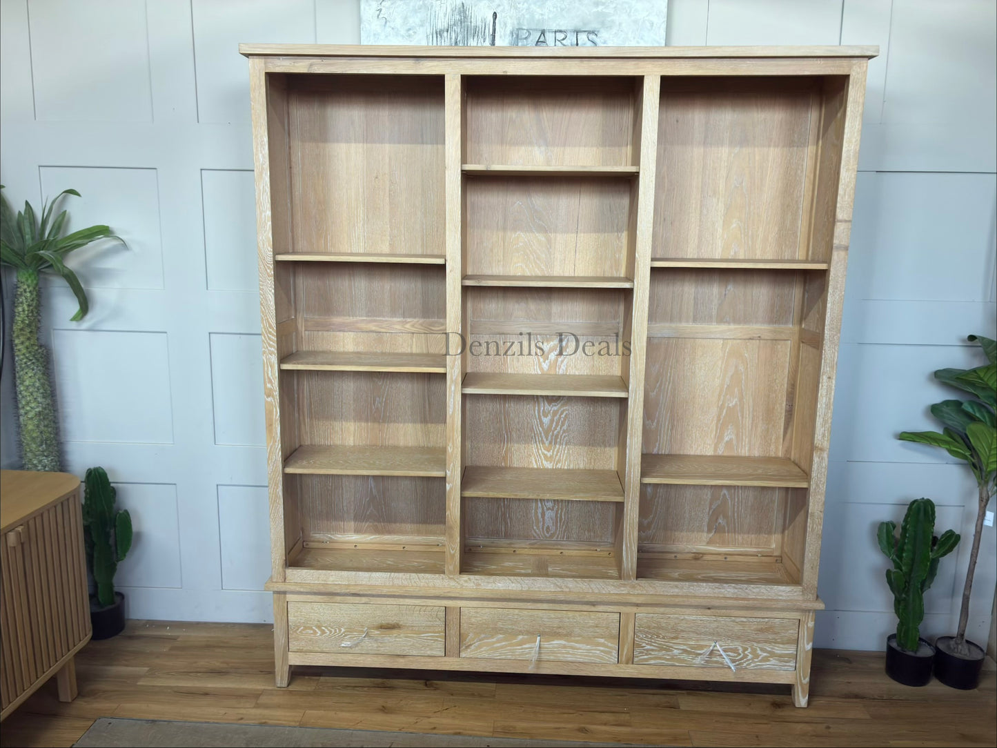 INGLESHAM WHITEWASH OAK Grand Bookcase Rrp £1450
