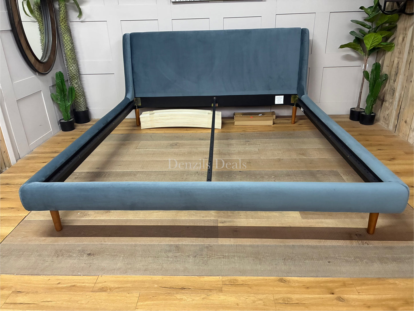 John Lewis Mid-Century Sweep Upholstered Bed Frame, Super King Size