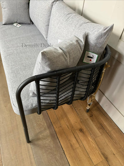 John Lewis Chevron Garden Outdoor 2 Seater Sofa Grey