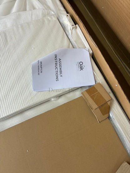 BROMPTON Painted Acacia & Ash Top Triple Wardrobe Rrp £1599..