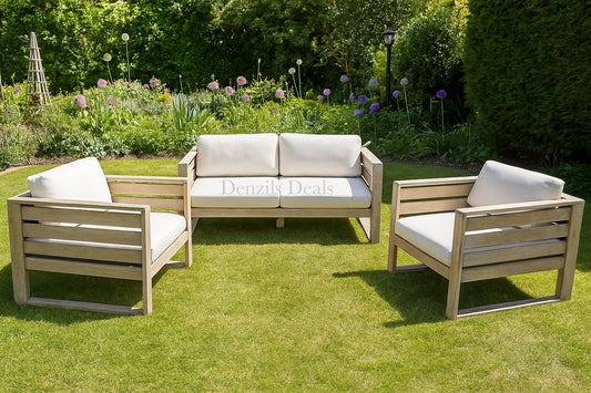John Lewis St Ives 2-Seater Garden Lounging Sofa & 2 Armchairs, outdoor set