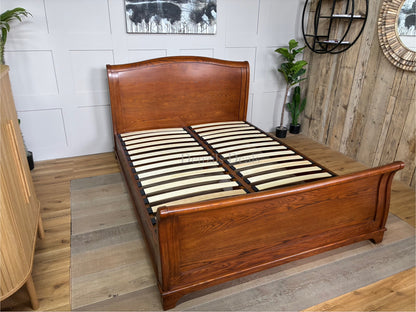 cotswold WINCHCOMBE OILED DARK OAK King Sleigh Bed