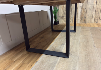 BROOKLYN Living Edge 8 Seater Dining Table Oak Furnitureland Alternative Legs.