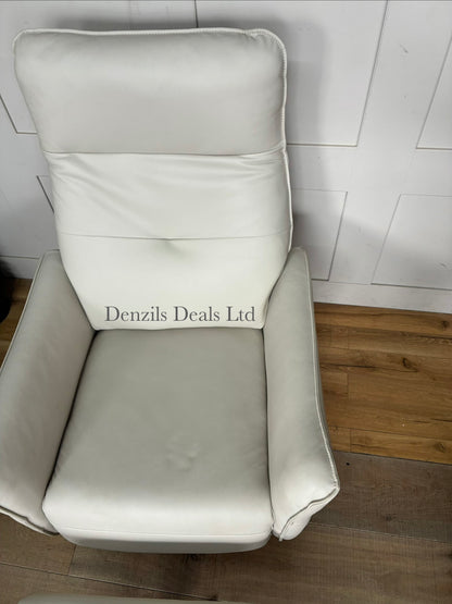 John Lewis Relaxed Recliner Armchair & Footstool, Leather Rrp £949