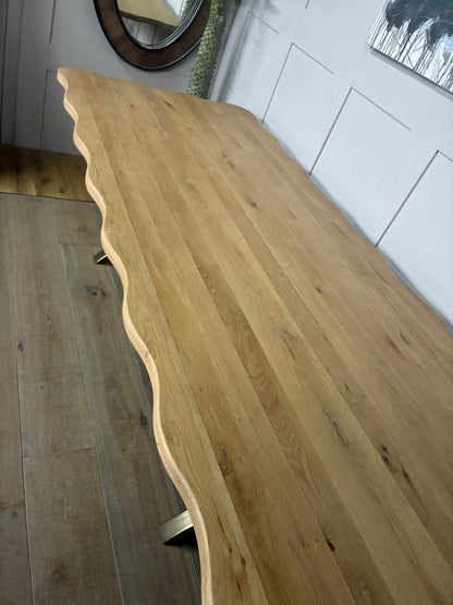 Anthropologie Caldwell Rectangular Oak Dining Table With Alternative Brass Legs R58