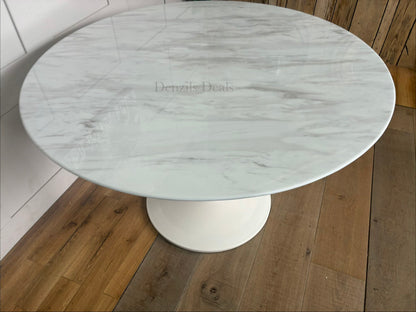 Nick Scali Round Marble Dining Table With Metal Pedestal Base Rrp £1299 R45