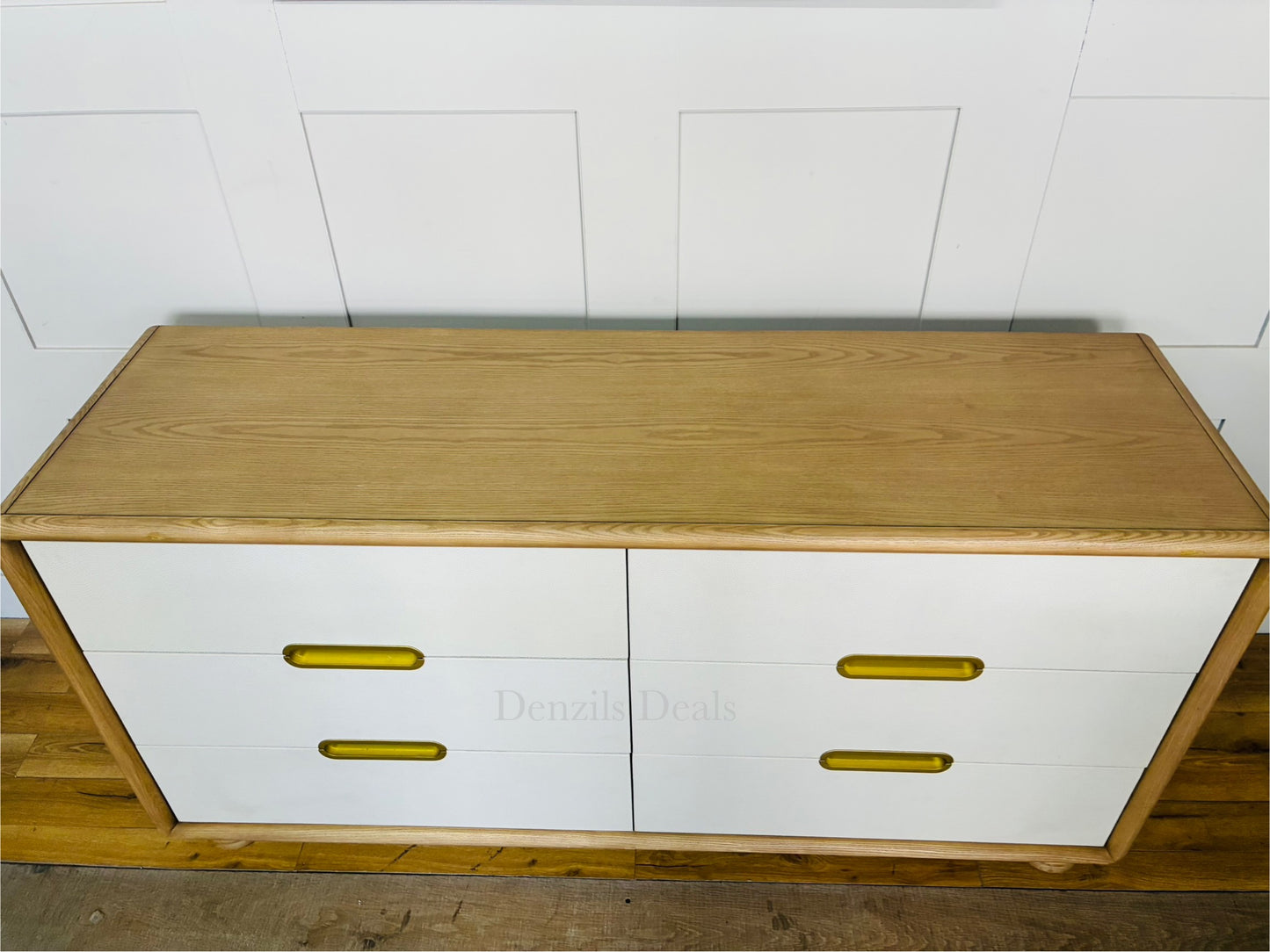 Anthropologie Monza Faux-Leather Six Drawer Chest R43