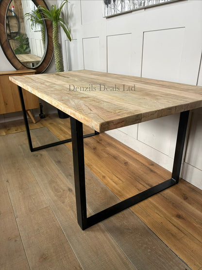 Nkuku Fia 6 Seater Mango Wood Dining Table, Natural Rrp £1250 R63