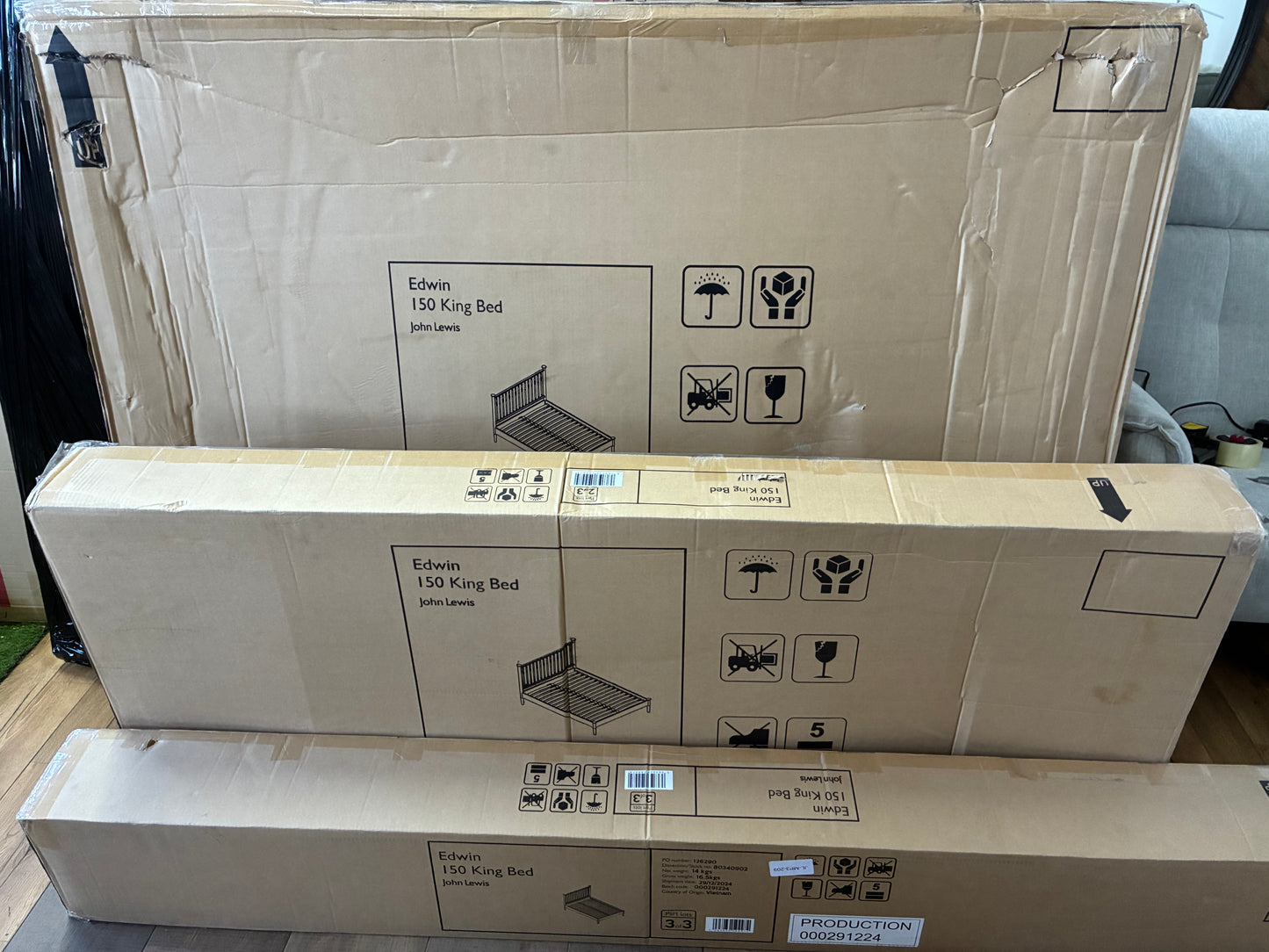 John Lewis Edwin Bed Frame, King Size, 150cm Stained Oak RRP £799 F1
