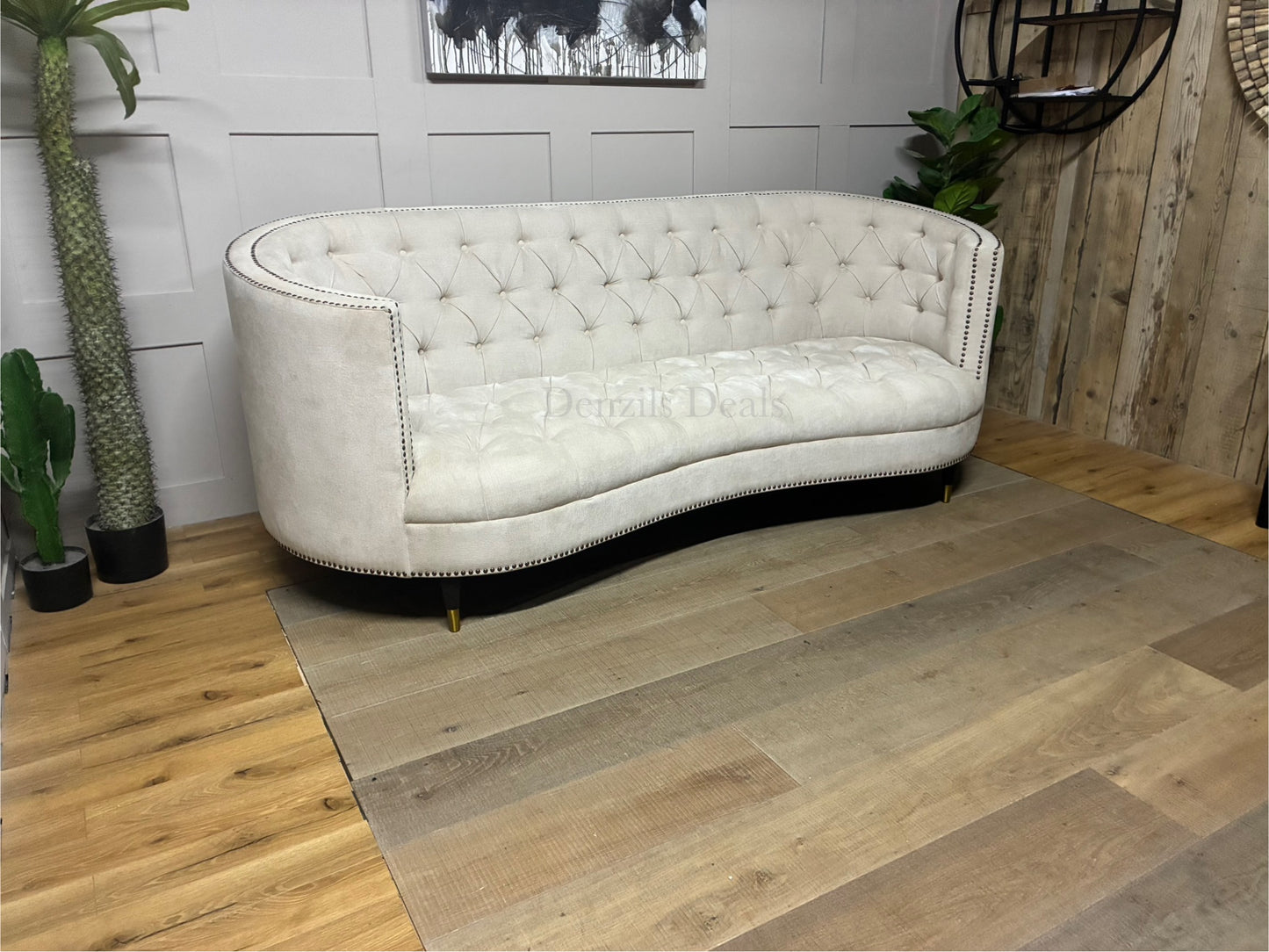 Classic Tufted Curved Back Sofa By English Georgian America