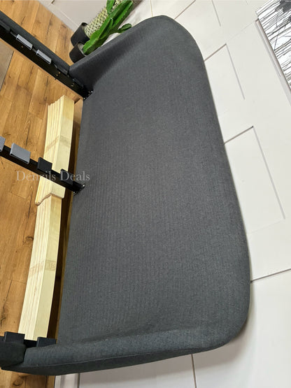 John Lewis Show-Wood Upholstered Bed Frame, King Size, Brushed Tweed Charcoal R19