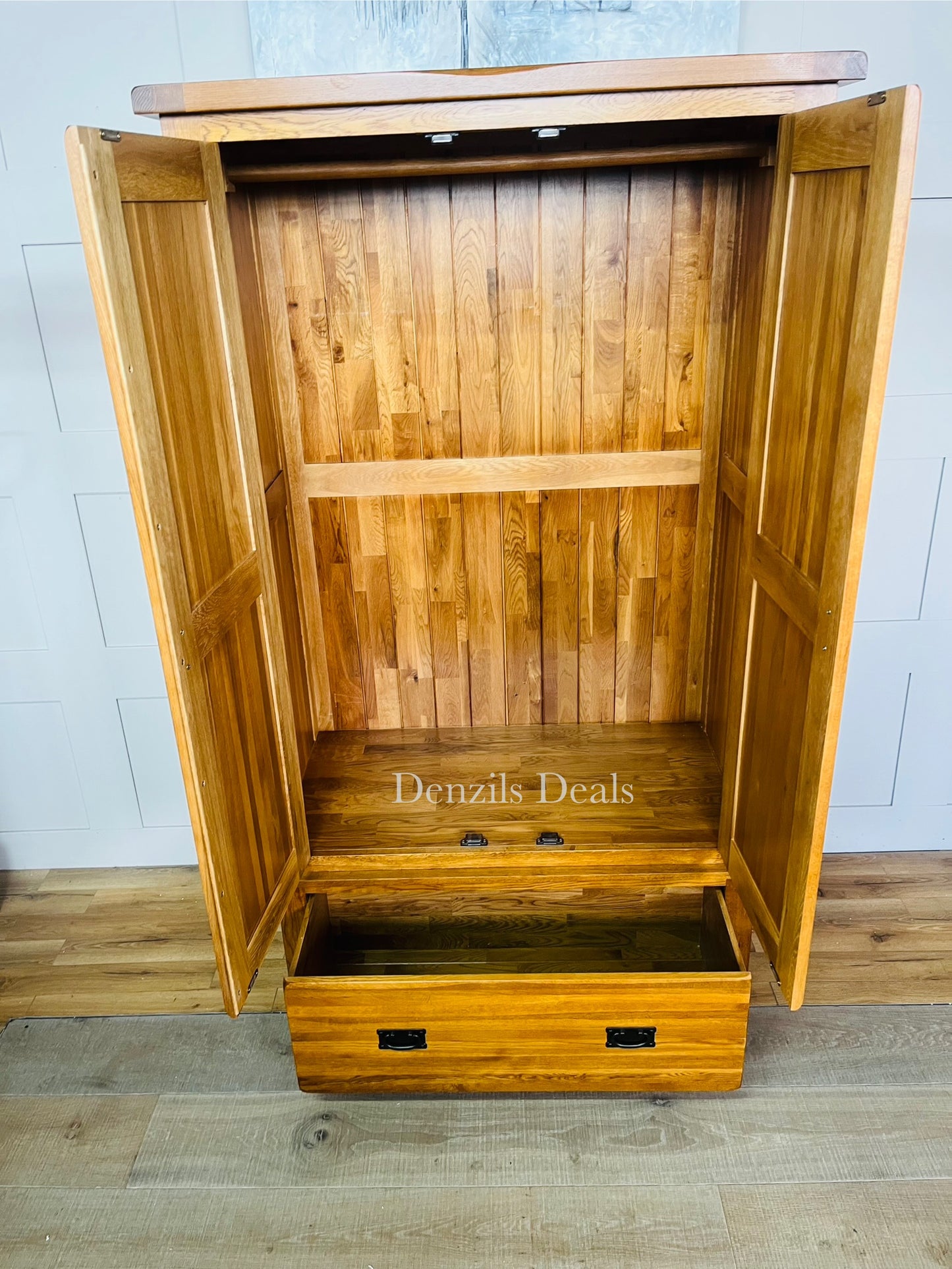 ORIGINAL RUSTIC Rustic Solid OakDouble Wardrobe Oak Furniture Land