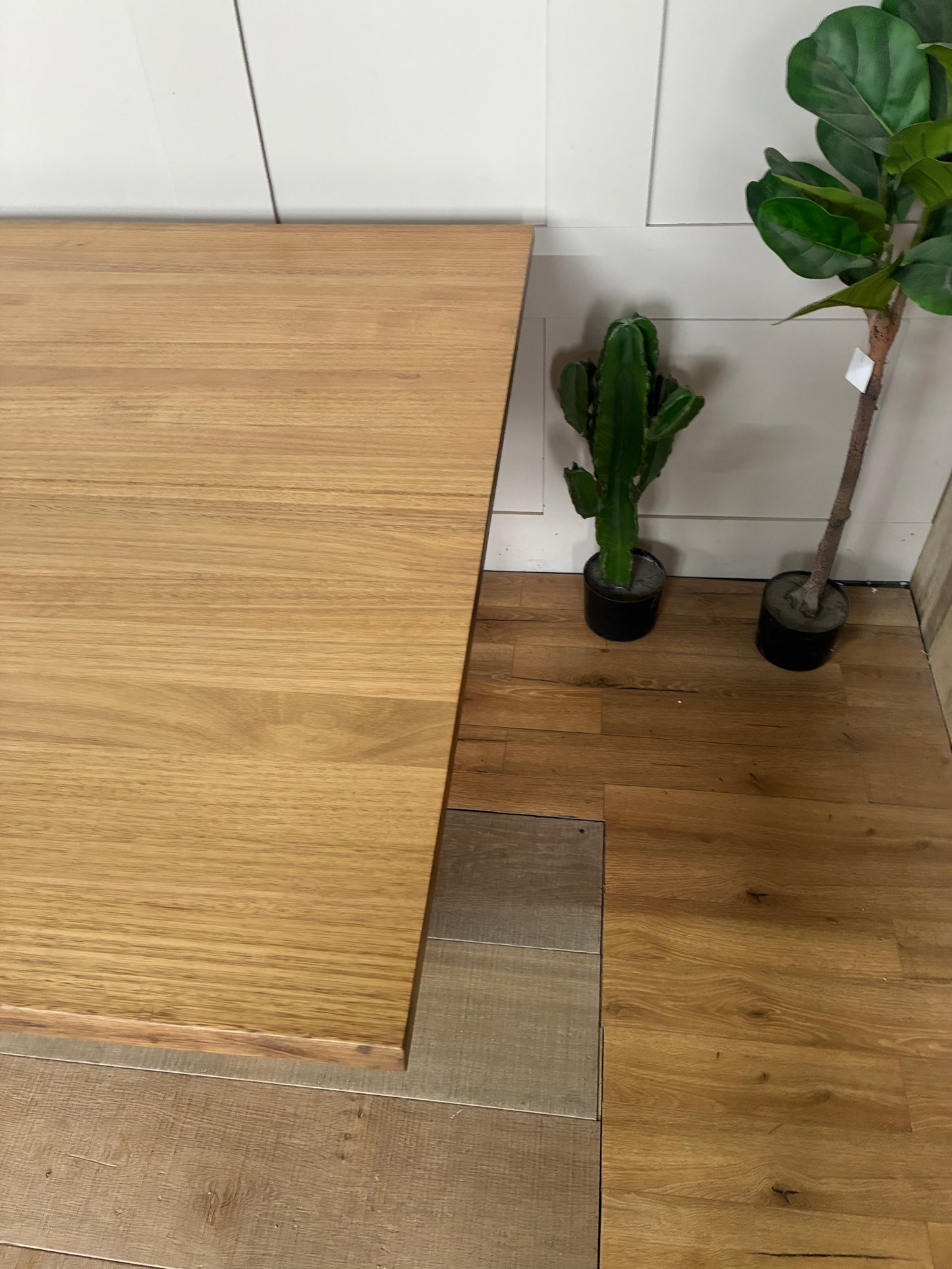 nick scali Blox Dining Table Australian Oak with Geometric Legs  #1