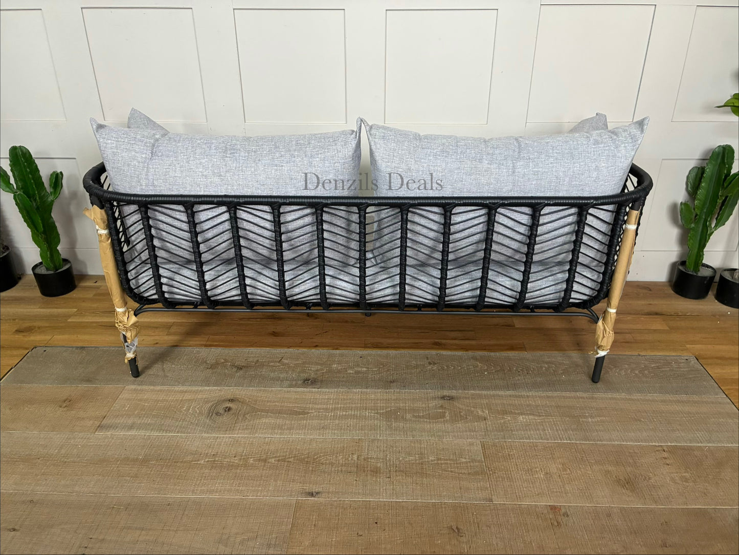 John Lewis Chevron Garden Outdoor 2 Seater Sofa Grey