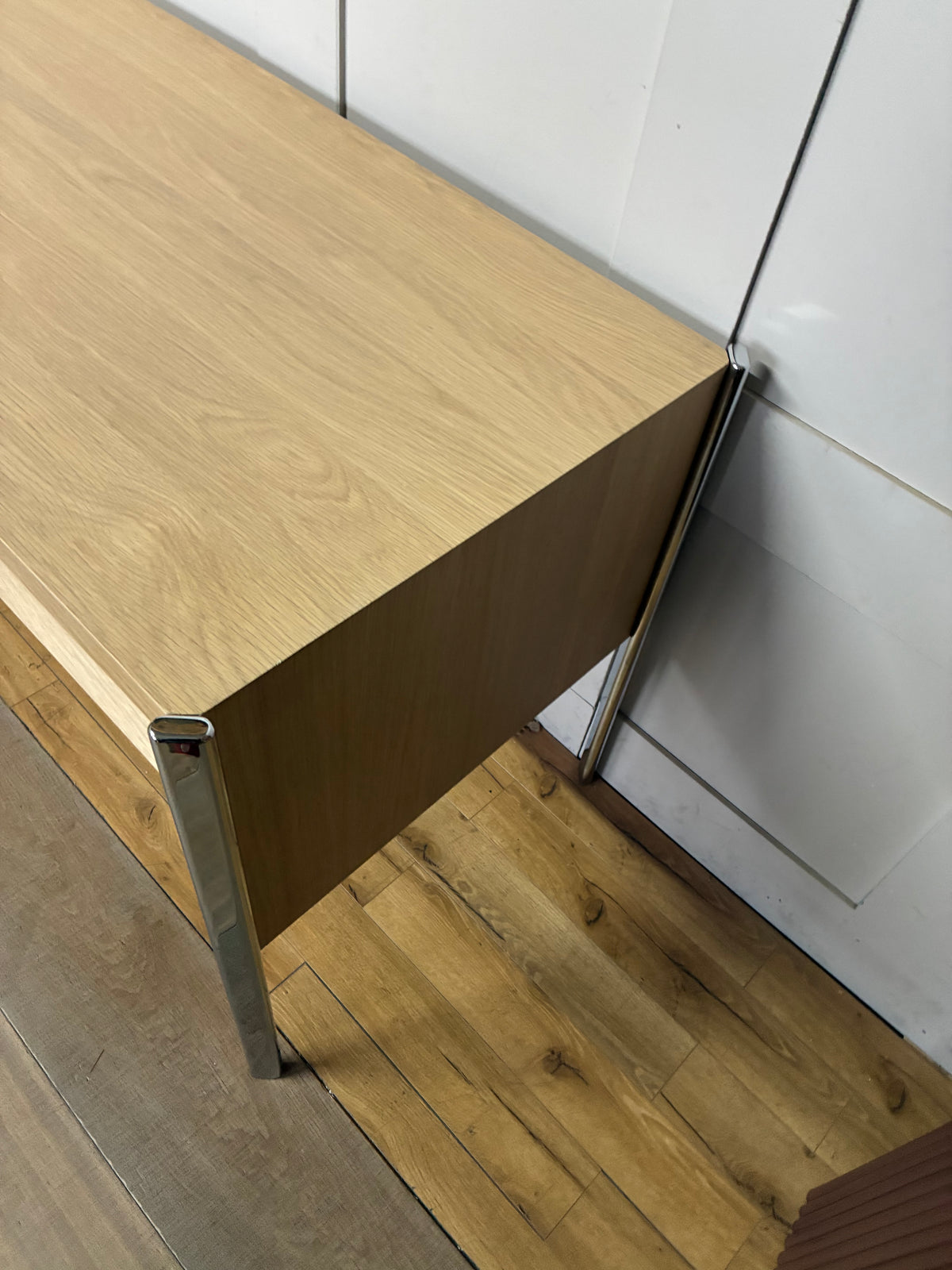 John Lewis Hansen Oak Wood 2 Drawer Desk, Natural Rrp £749 R62