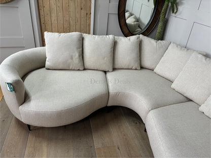 John Lewis Lozenge LHF Corner Sofa In Twisted Boucle Putty Rrp £2929