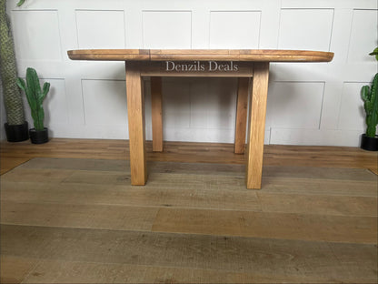 Knightsbridge 6 Seater Round Extendable Dining Table, Natural Solid Oak by oak furnitureland