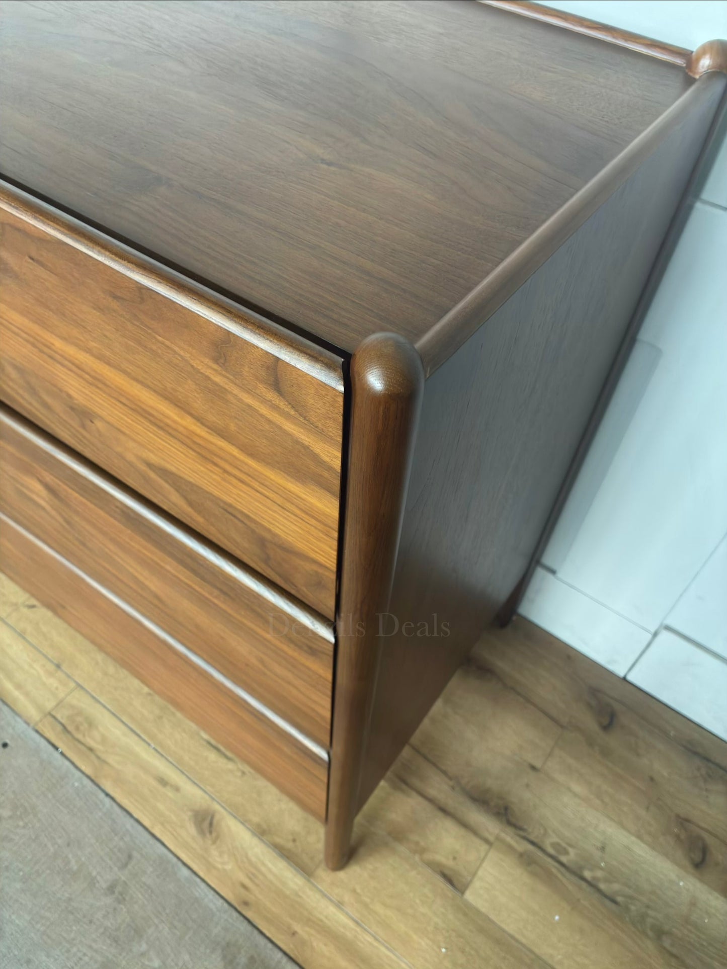 John Lewis Scandi 3 Drawer Wood Chest, Walnut Finish Rrp £499