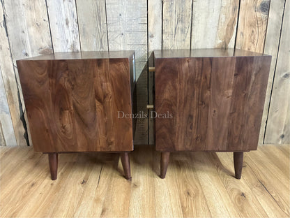 2x John Lewis  + Swoon Franklin 2 Drawer Bedside Table, Dark Brown Rrp £518