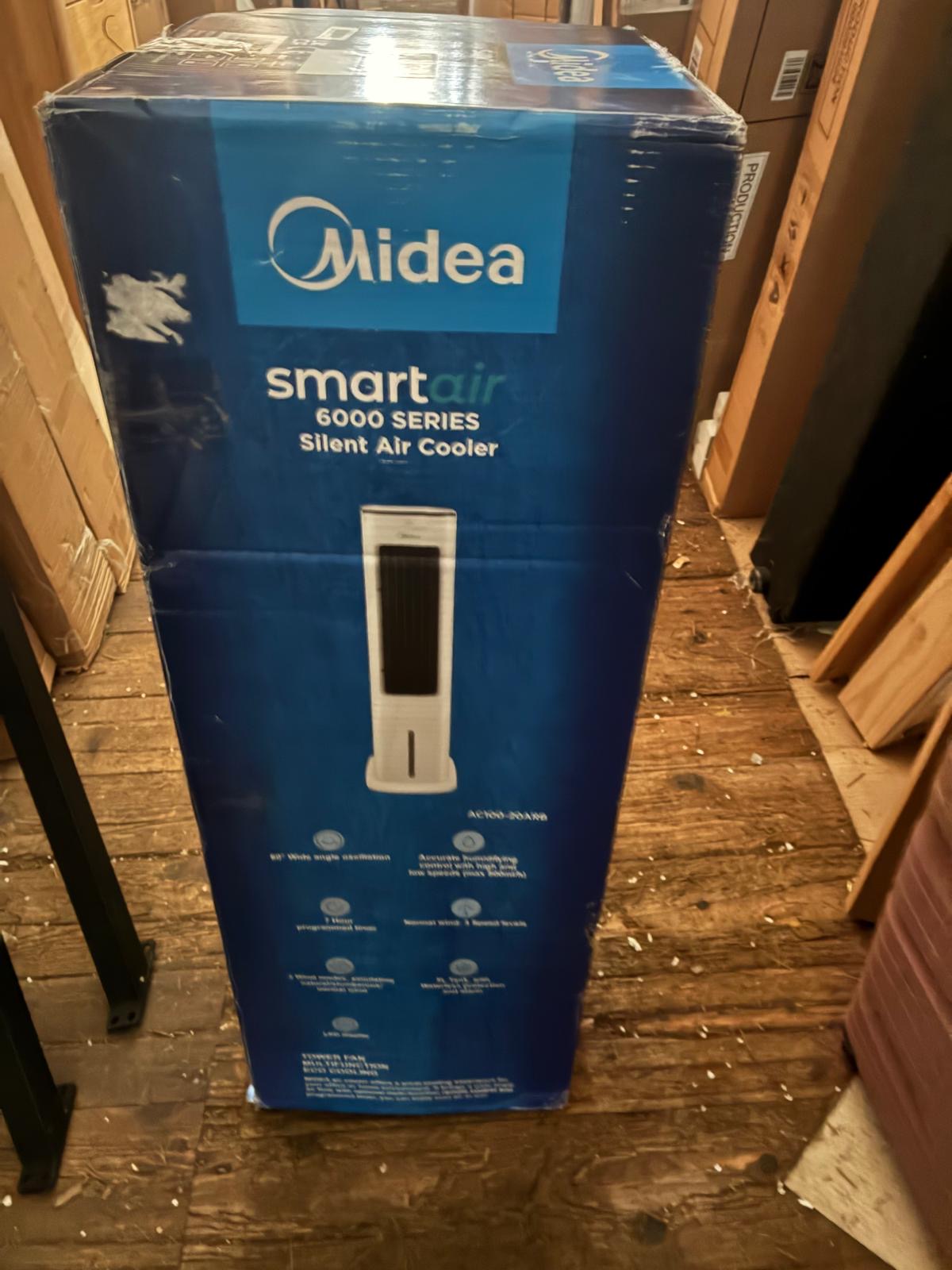 Midea SmartAir Fast Chill Tower with 5L Water Tank - Evaporative Cooling Fan - 2in1 Fan & Air Cooler - 3 Speeds & 60 Degree Oscillation - Creates a Cool Refreshing Breeze - Ideal for Hot Summer Days