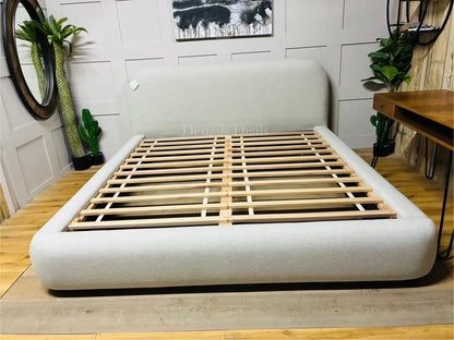 West Elm Laurent Upholstered Bed Frame, Super King Size, Natural Rrp £1699