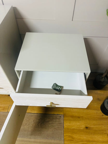 West Elm Modernist Wood & Lacquer Bedside Tables X2