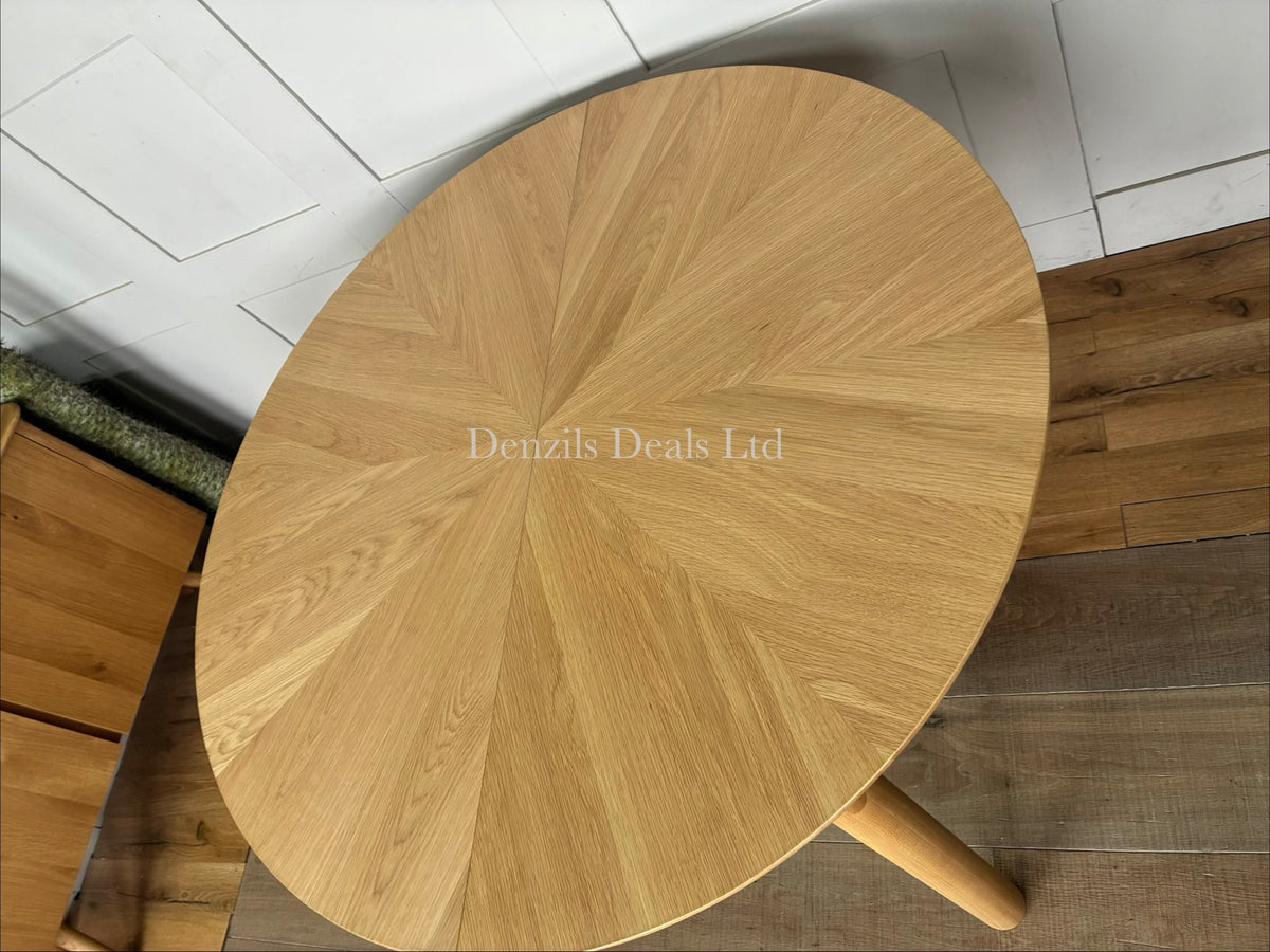 John Lewis Notch Round 4-6 Seater Extending Dining Table, Oak Rrp £799 R5