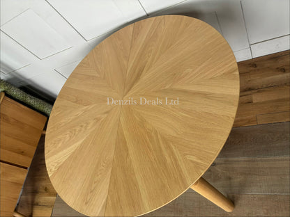 John Lewis Notch Round 4-6 Seater Extending Dining Table, Oak Rrp £799 R5