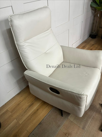 John Lewis Relaxed Recliner Armchair & Footstool, Leather Rrp £949