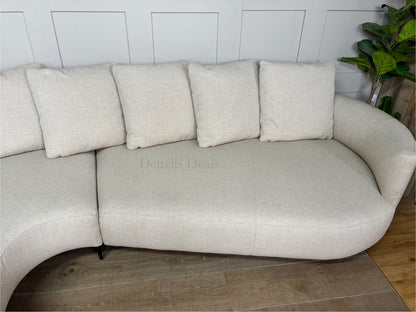 John Lewis Lozenge LHF Corner Sofa In Twisted Boucle Putty Rrp £2929