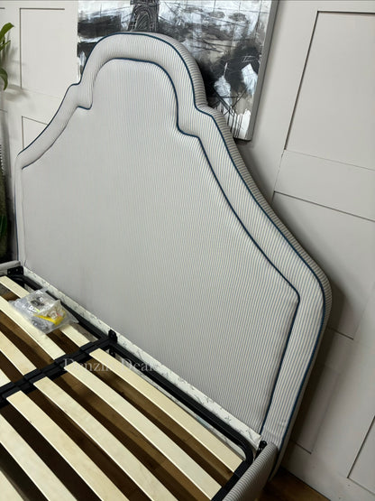 Joules Thornton Super King  bed frame in blue Ticking Stripe By DFS Rrp £1299