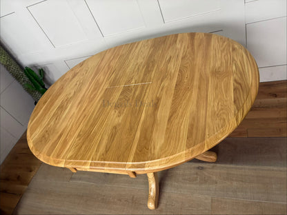 Hertford/Whatley 100cm-130cm extending Round Oak Pedestal Table 
 RRP £599