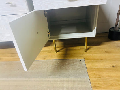 West Elm Modernist Wood & Lacquer Bedside Tables X2