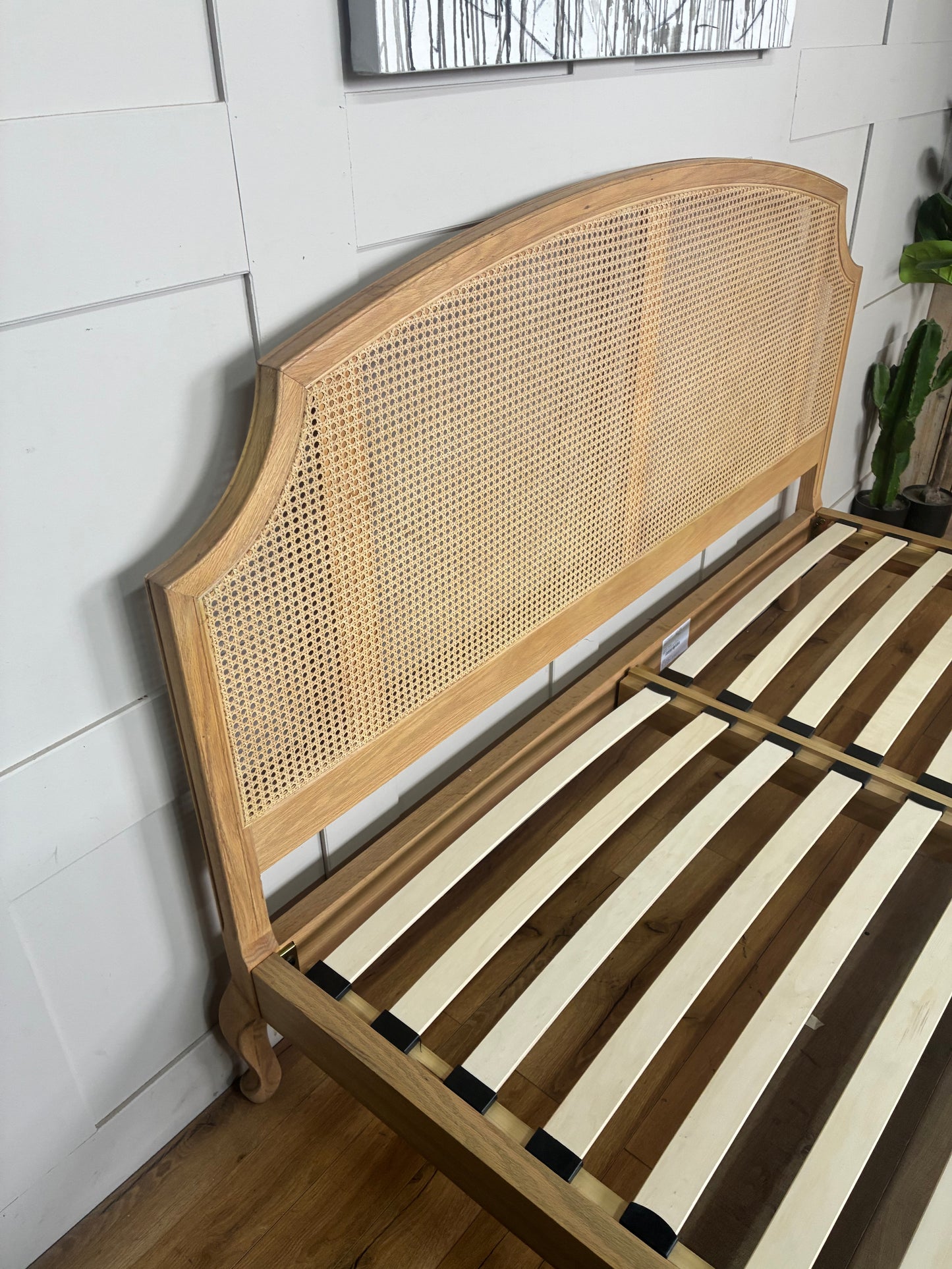John Lewis Louis Woven Rattan Bed Frame, Super King Size, Oak Rrp 1299