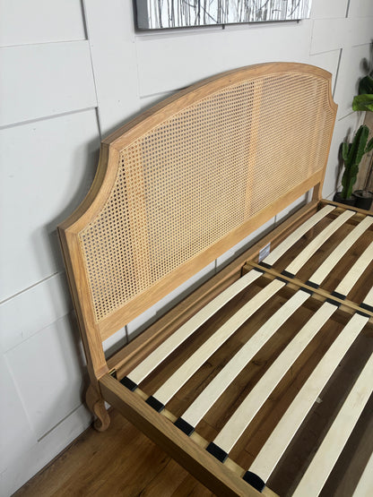 John Lewis Louis Woven Rattan Bed Frame, Super King Size, Oak Rrp 1299