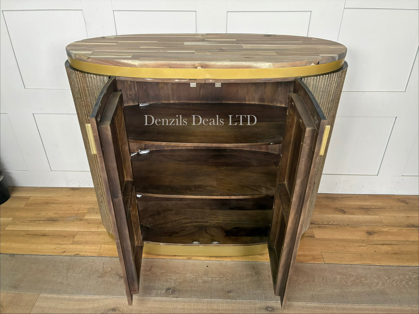 Astley Oval Home Bar Cabinet Rrp £1499 F2