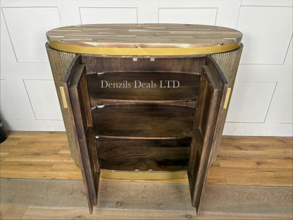 Astley Oval Home Bar Cabinet Rrp £1499 F2