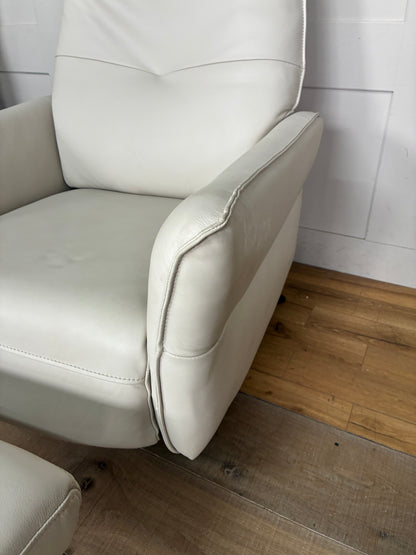 John Lewis Relaxed Recliner Armchair & Footstool, Leather Rrp £949