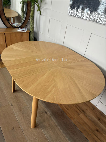 John Lewis Notch Round 4-6 Seater Extending Dining Table, Oak Rrp £799 R5