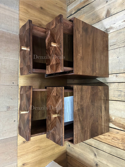 2x John Lewis  + Swoon Franklin 2 Drawer Bedside Table, Dark Brown Rrp £518