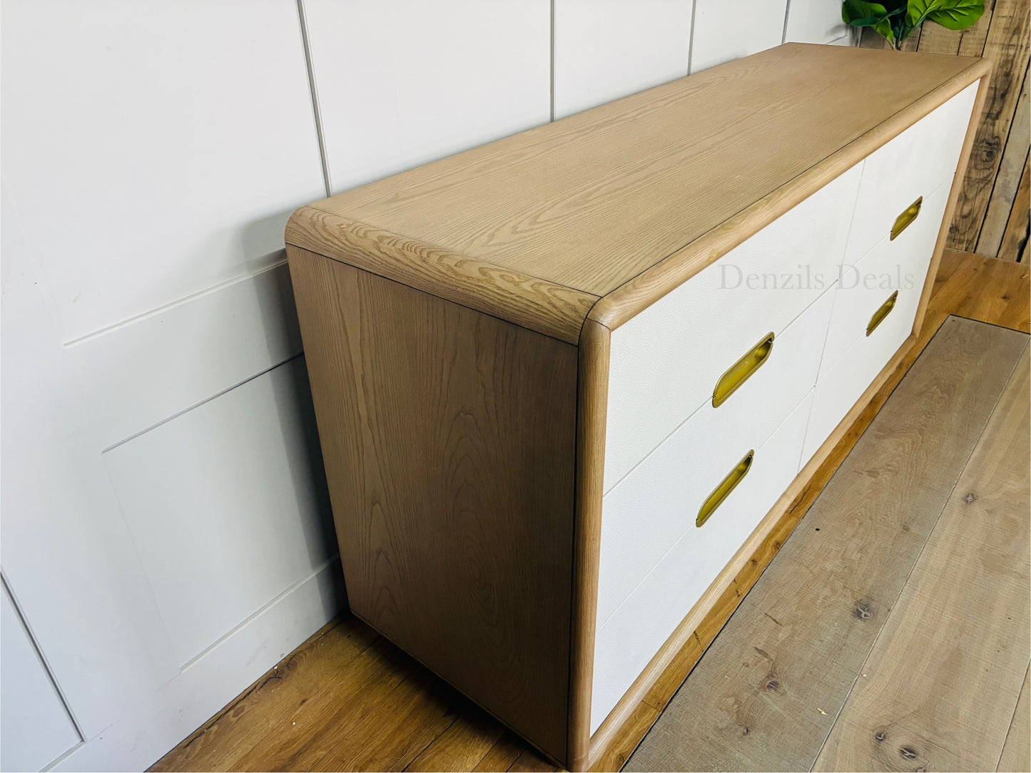 Anthropologie Monza Faux-Leather Six Drawer Chest R43