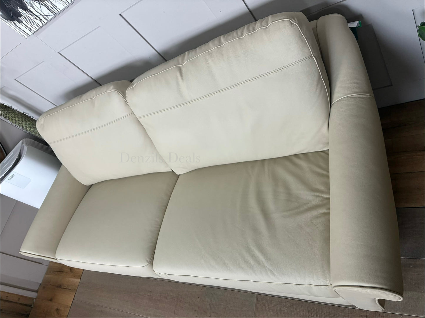 John Lewis Camber Grand 4 Seater Leather Sofa, Light Leg, Matt Pearl Rrp £2625