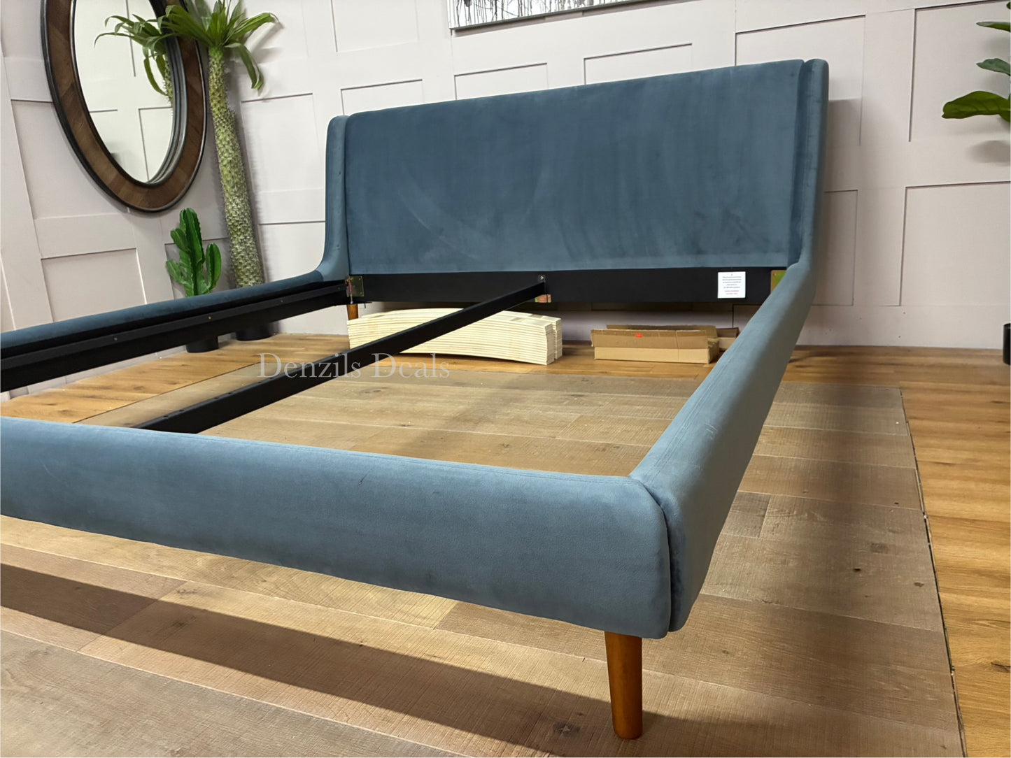 John Lewis Mid-Century Sweep Upholstered Bed Frame, Super King Size