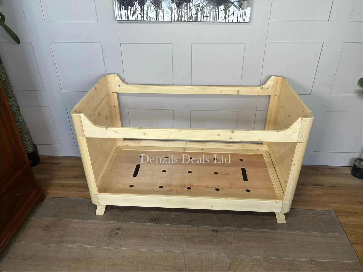 SAZY Baby Cot Bed, Natural , FROM Birth To 18months+, Transparent Sides